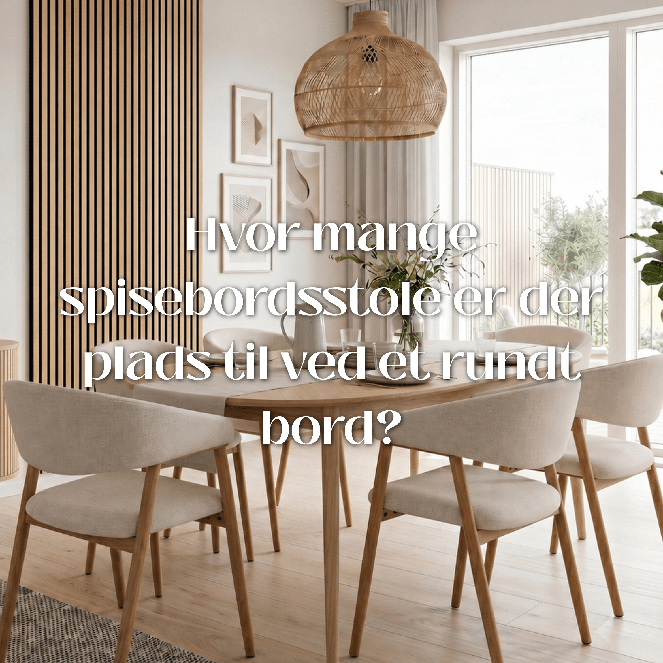 Hvor mange spisebordsstole er der plads til ved et rundt bord?