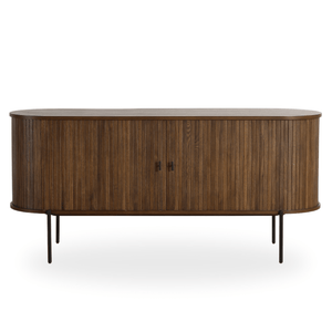 Florence jalousi skab med lameller i røget eg 160x45x75 cm