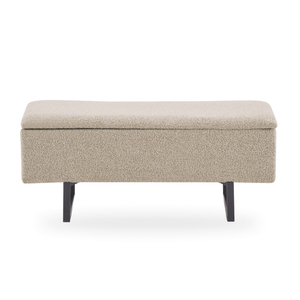 Malika bænk med opbevaring i beige boucle 95x35x42 cm