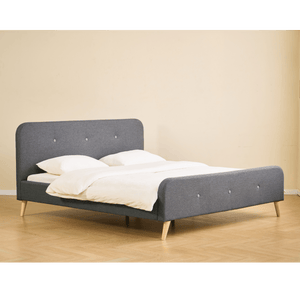 Christian seng i grå 180x200 cm inkl. sengelameller og madrasser