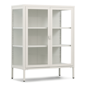 Herman glas skænk/vitrineskab - Beige metal 80x40x105 cm