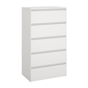 Maise kommode H:114 x B:65 x D:41 cm med 5 skuffer i hvid