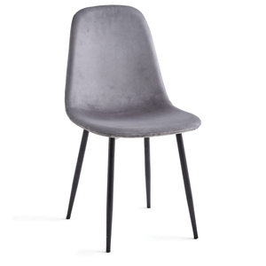 Anna spisebordsstol - polstret grå velour