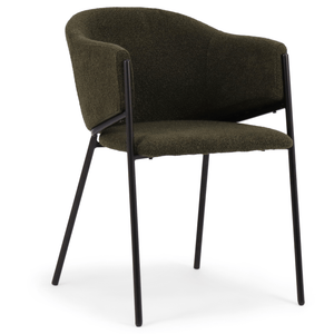 Carolina spisebordsstol i grøn boucle