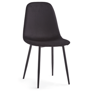 Anna spisebordsstol - polstret sort velour
