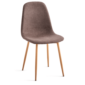 Anna spisebordsstol - brun tekstil med egelook