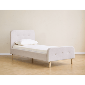 Premium Christian seng i beige 90x200 cm inkl. sengelameller og madrasser