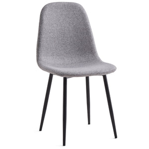 Anna spisebordsstol - Grå tekstil med sorte ben