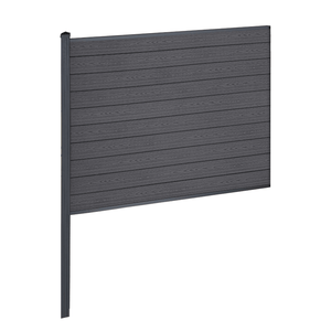 Finley komposithegn midtermodul - H: 150 x L: 185 cm - Antracitgrå/sort