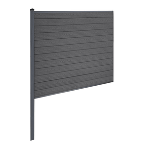 Finley komposithegn midtermodul - H: 180 x L: 180 cm - Antracitgrå/sort