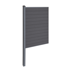 Finley komposithegn midtermodul - H: 180 x L: 90 cm - Antracitgrå/sort