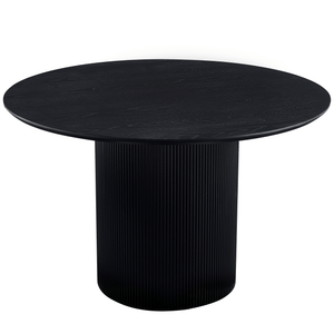 Carisma rundt lamel spisebord - sort med søjleben - Ø120 cm