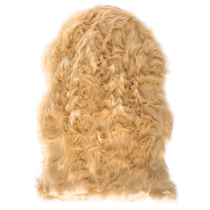 Imiteret langhåret lammeskind i Beige - 65x95 cm