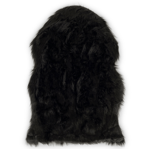 Imiteret langhåret lammeskind i Sort - 65x95 cm