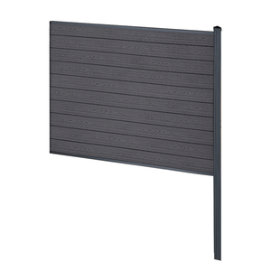Finley komposithegn afslutningsmodul - H: 150 x L: 185 cm - Antracitgrå/sort