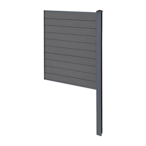 Finley komposithegn afslutningsmodul - H: 150 x L: 90 cm - Antracitgrå/sort