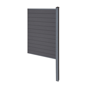 Finley komposithegn afslutningsmodul - H: 180 x L: 95 cm - Antracitgrå/sort