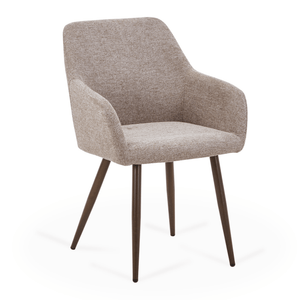 Jenna spisebordsstol - sand tekstil med røget egelook