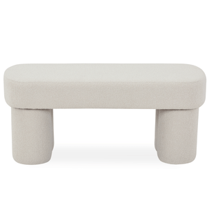 Linea bænk hvid Boucle 100x42x44 cm