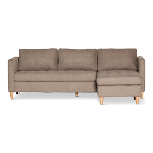 Lulu - Højrevendt og venstrevendt vendbar chaiselong sofa i sand - L: 215 x D: 82 x H: 78 cm