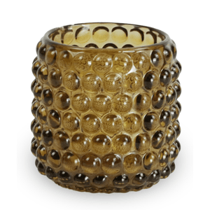 Nelly glas fyrfadsstage amber 8,5 cm