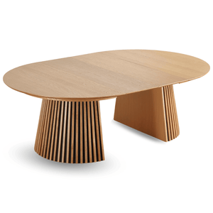 Lewis - Lamel rundt Spisebord I Egefiner med udtræk 150/190/230 CM - 2x tillægsplader medfølger