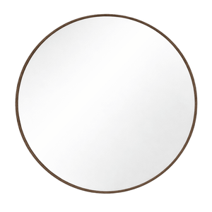 Ruthy spejl Ø80 cm med træramme i røget eg