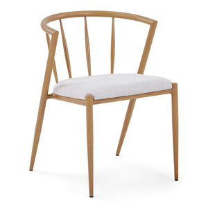 Bella spisebordsstol - Egelook med beige polstret sæde