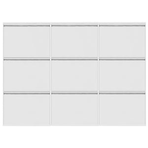 Louis skoskab - Hvid metal med 9 låger