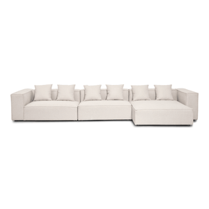 Hailey - Højrevendt chaiselong modulsofa i beige med 3 moduler L: 415 X D: 148 X H: 65 cm