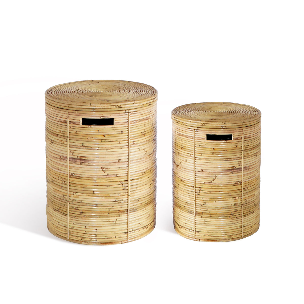Vilmar vasketøjskurve i bambus flet med 2 stk/sæt– Nimara.dk