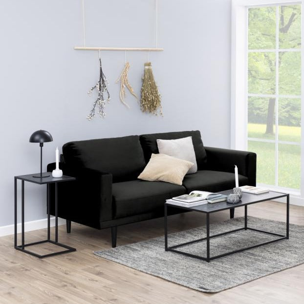 Seaford sort sofabord i melamin med metalstel - 100 x x 40 cm.–