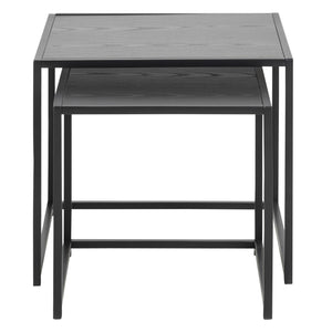 Seaford sort indskudsborde/sofabordssæt i sort melamin (2 borde)