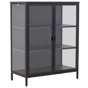 Herman glas skænk/vitrineskab - Sort metal 80x40x105 cm