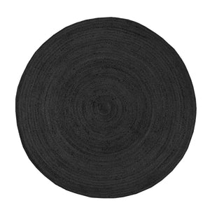 Alex rundt tæppe - Sort jute Ø90 cm
