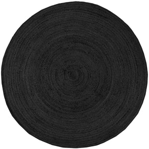 Alex rundt tæppe - Sort jute Ø180 cm