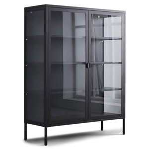 Herman Vitrineskab - Sort metal/glas - 110x40x140 cm