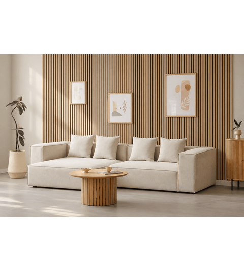 Hailey - Venstrevendt chaiselong modulsofa i beige med 2 moduler L: 294 X D: 148 X H: 65 cm