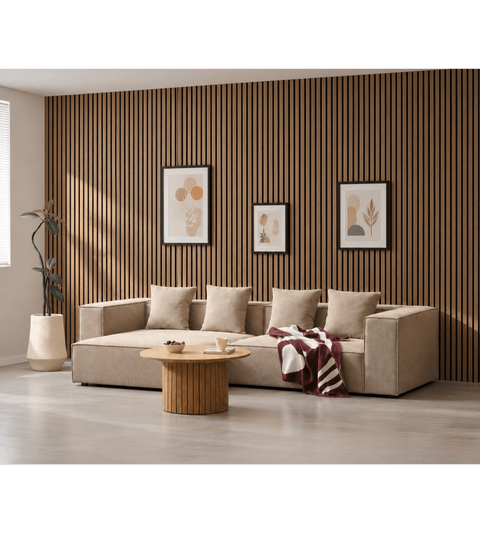 Hailey - Venstrevendt chaiselong modulsofa i sand med 2 moduler L: 294 X D: 148 X H: 65 cm