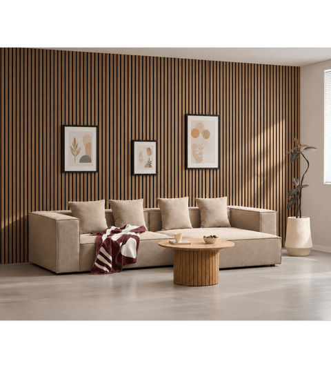 Hailey - Højrevendt chaiselong modulsofa i sand med 2 moduler L: 294 X D: 148 X H: 65 cm