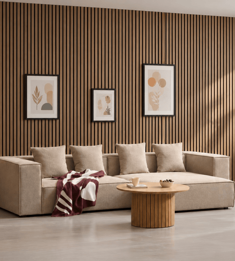 Hailey - Højrevendt chaiselong modulsofa i sand med 2 moduler L: 294 X D: 148 X H: 65 cm