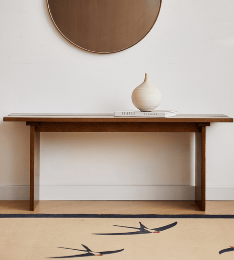 Mekia - bænk i røget eg 110x35x45 cm