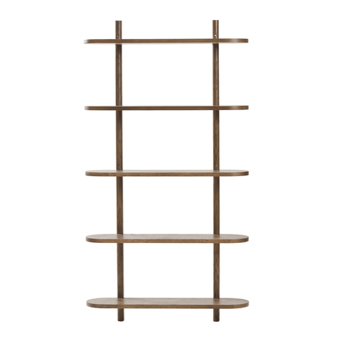 Juliet væghylde i røget eg med 5 hylder H:140 x B:22 x B:75 cm