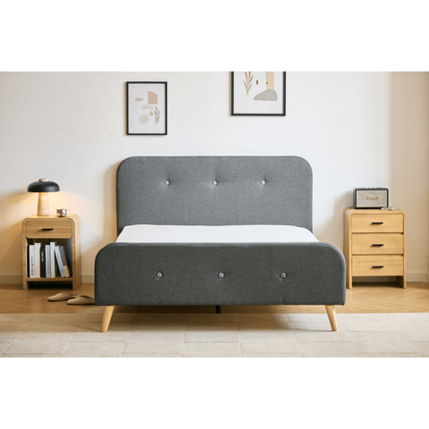 Christian sengeramme i grå 140x200 cm ekskl. sengelameller og madrasser