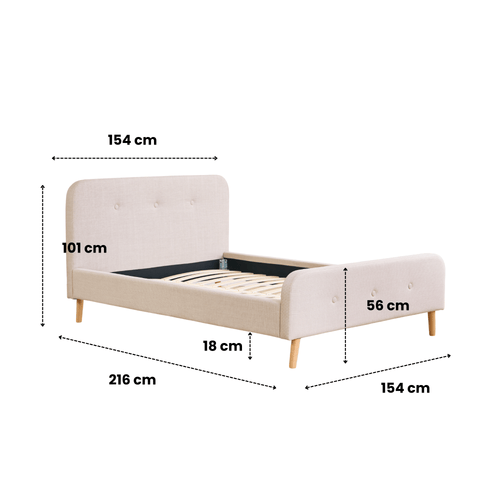 Christian sengeramme i grå 140x200 cm ekskl. sengelameller og madrasser