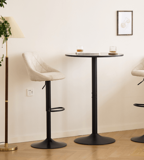Cassie - beige justerbar barstol med drejefunktion 360 grader