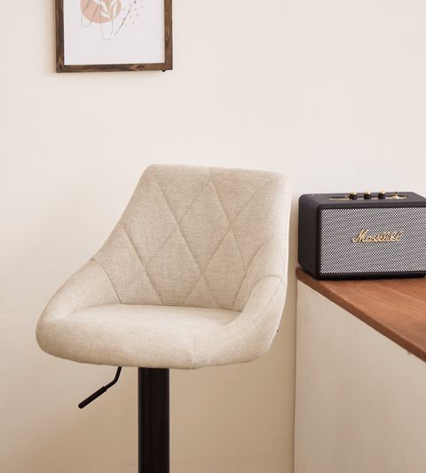 Cassie - beige justerbar barstol med drejefunktion 360 grader