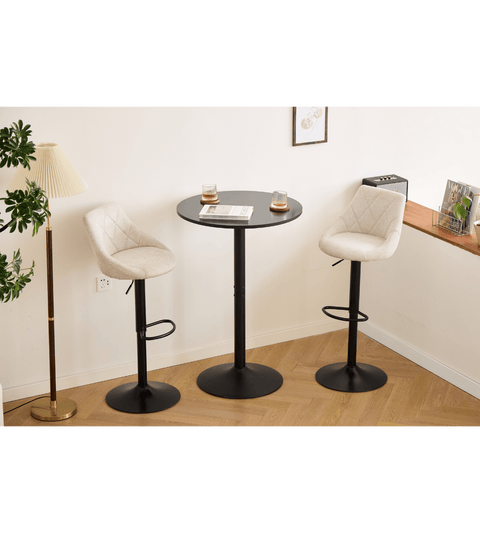 Cassie - beige justerbar barstol med drejefunktion 360 grader