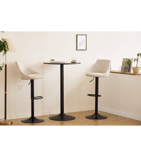 Cassie - beige justerbar barstol med drejefunktion 360 grader