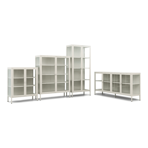 Herman glas skænk/vitrineskab - Beige metal 80x40x105 cm